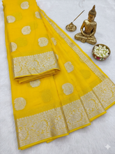 Premium Viscose Georgette|Butta Design|Mango silk|Design And Partywear Saree