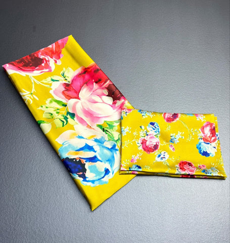 Mustard Floral Digital Saree