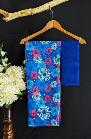 Royal Blue Starry Drape Saree
