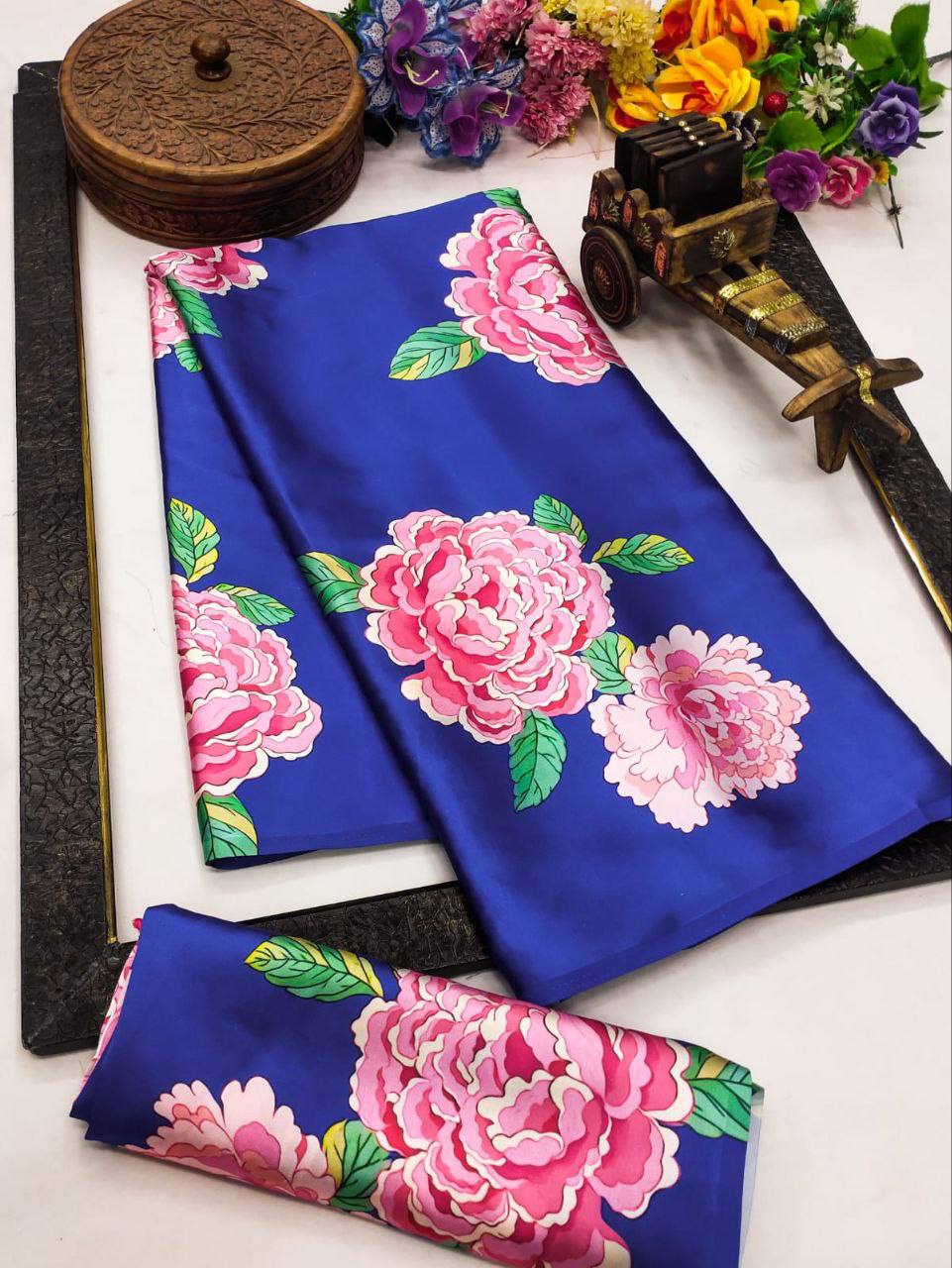 Elegant Floral Silk Saree