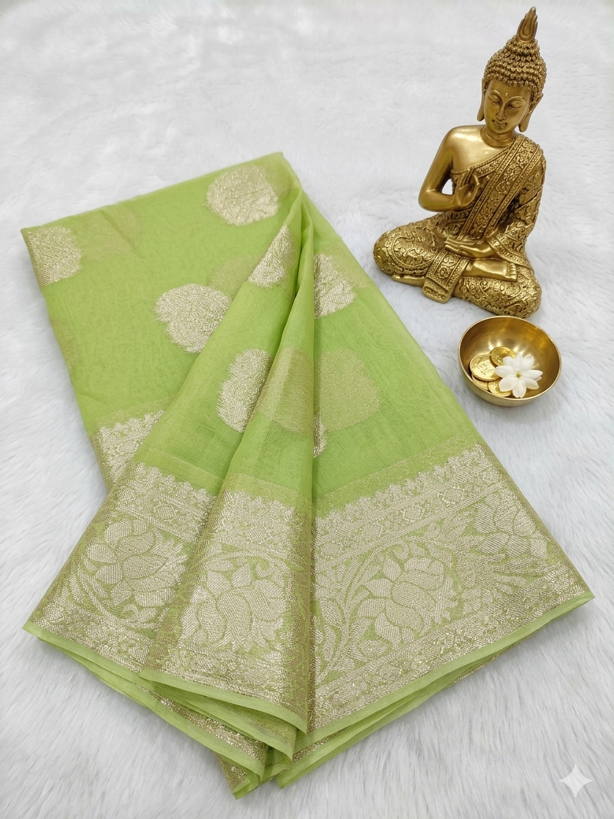 Premium Viscose Georgette|Butta Design|Mango silk|Design And Partywear Saree