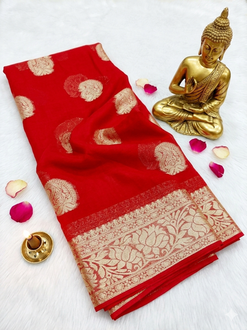 Premium Viscose Georgette|Butta Design|Mango silk|Design And Partywear Saree