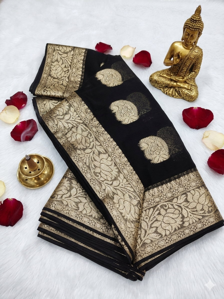 Premium Viscose Georgette|Butta Design|Mango silk|Design And Partywear Saree