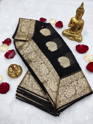 Premium Viscose Georgette|Butta Design|Mango silk|Design And Partywear Saree