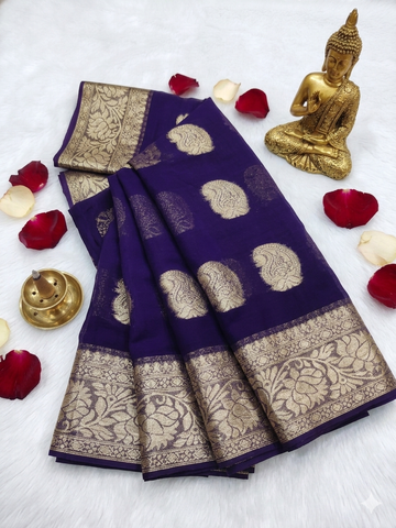 Premium Viscose Georgette|Butta Design|Mango silk|Design And Partywear Saree