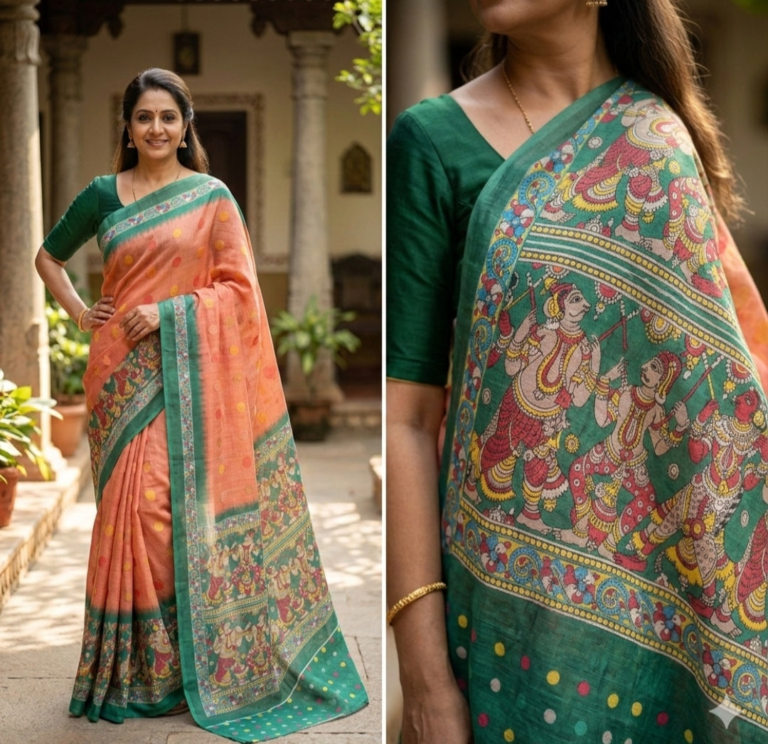 Premium Linen Cotton Saree with Elegant  Border | Soft Lightweight Summer Saree | Party & Daily Wear