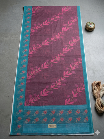 Premium Linen Cotton Saree with Elegant  Border | Soft Lightweight Summer Saree | Party & Daily Wear