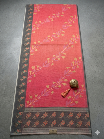 Premium Linen Cotton Saree with Elegant  Border | Soft Lightweight Summer Saree | Party & Daily Wear
